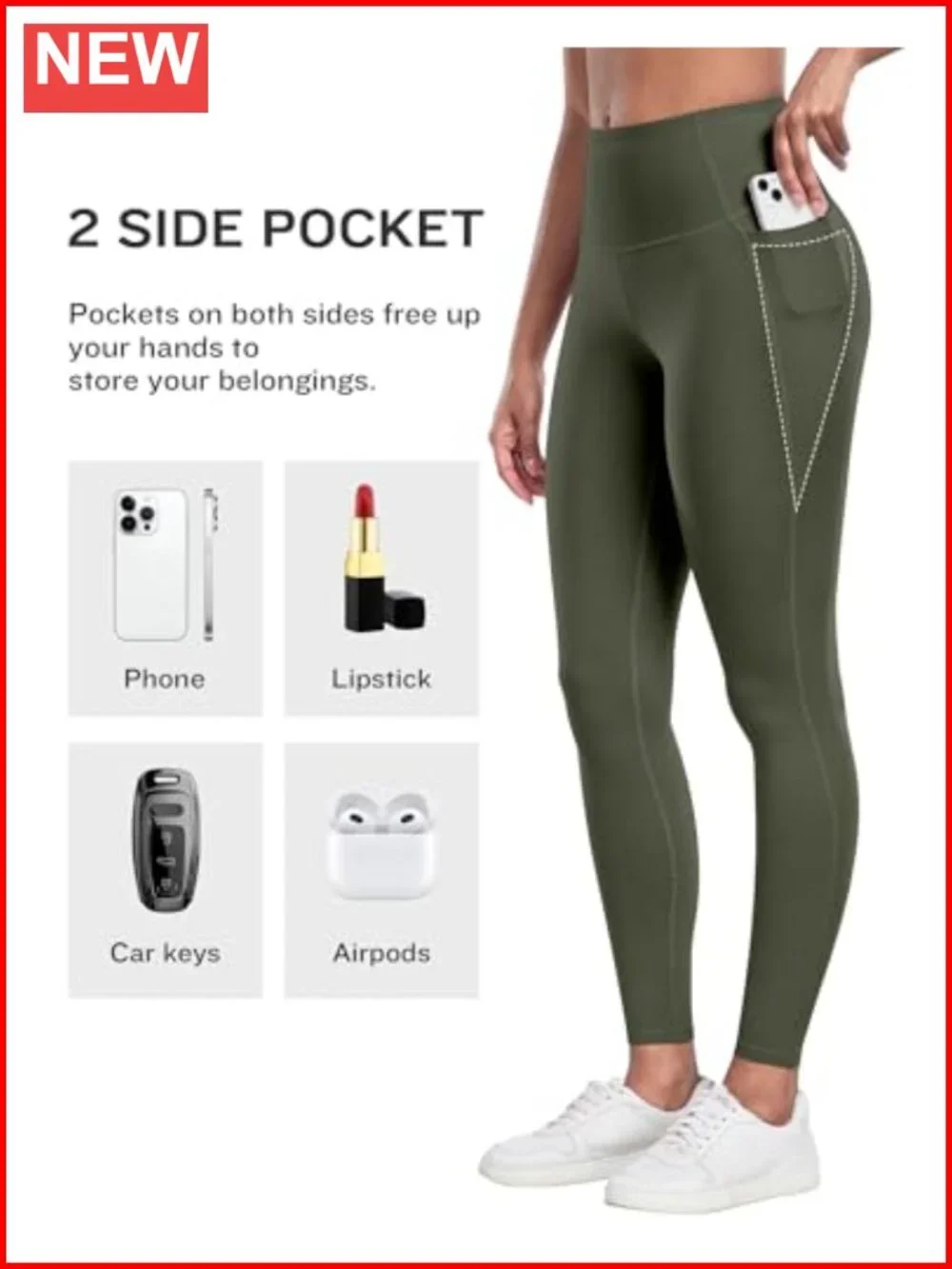 6 Pack High Waisted Tummy Control Yoga Leggings with Pockets